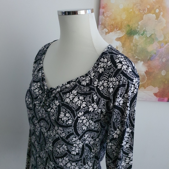 Laura Ashley Long Sleeve Stretch Top Size M - Picture 3 of 8